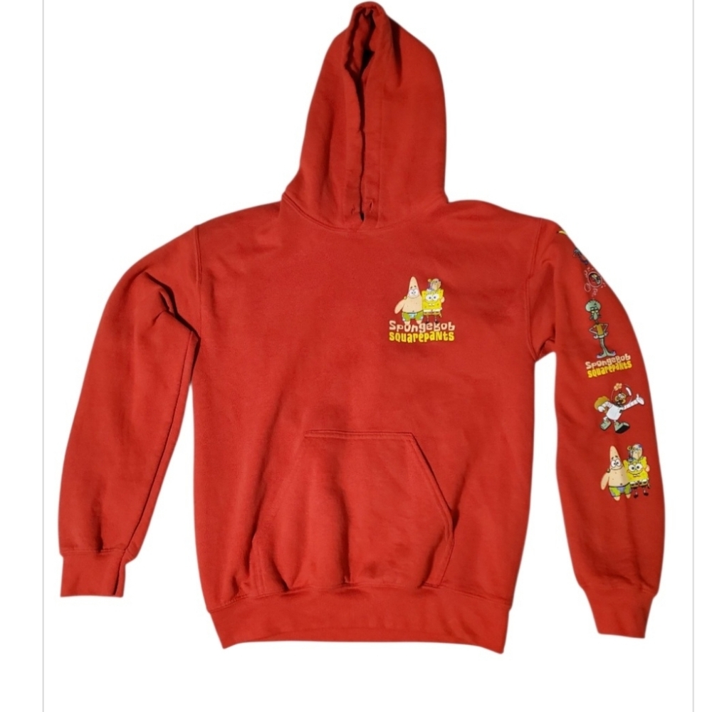Spongebob Red Hoodie Sweatshirt Adult Small Sqidward Mr Crabs Patrick Plankton